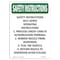 Signmission OSHA INSTRUCTIONS, 14" Height, Rigid Plastic, 14" x 10", Portrait, Self-Serve Operating Instructions OS-SI-P-1014-V-11486 - alternate 1